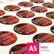 Cartela de Adesivo para Chaveiros - Resina PU - A5